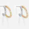 Mixed metal earrings, Two tone earrings pierced Gold Dangle Drop Stud Huggie