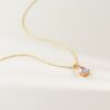 Teardrop Diamond Necklace, Diamond Droplet Pendant, Diamond Solitaire Necklace
