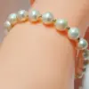 9ct Gold Pearl Bracelet, Genuine White Freshwater Pearls and 9ct Gold Beads - Image 2